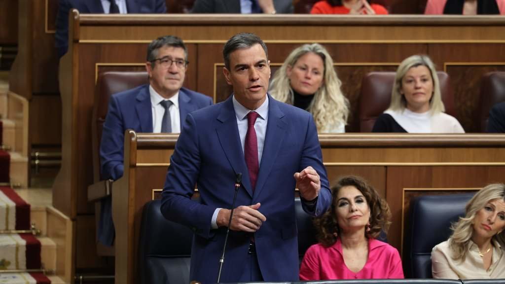 Pedro Sánchez, esta cuarte feira, no Congreso español. (Foto: Jesús Hellín / Europa Press)